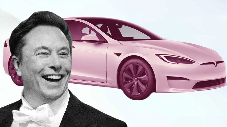 Elon Musk e un'auto Tesla
