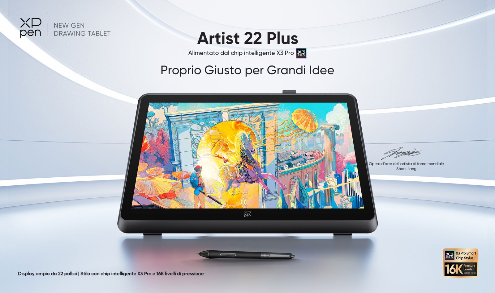 XPPen lancia il display Artist 22 Plus e la penna X3 Pro Roller