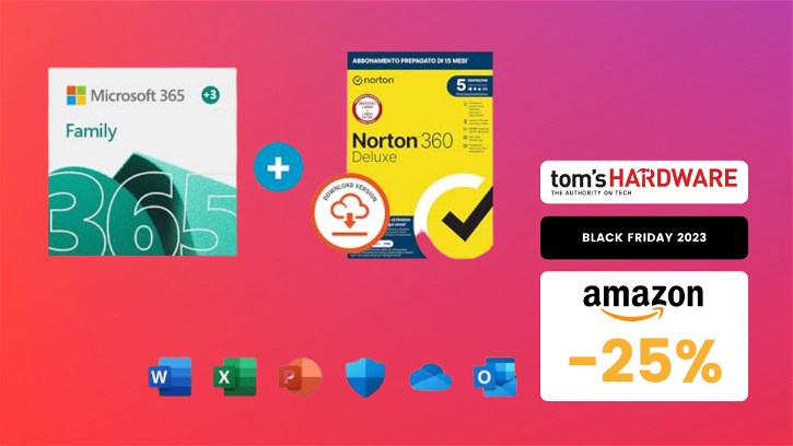 Immagine di Microsoft 365 + Norton 360 SOTTOCOSTO su Amazon, da comprare subito!