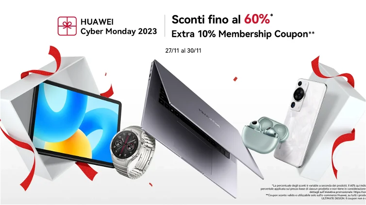 Immagine di Cyber Monday Huawei: fino al 60% di sconto per altri due giorni