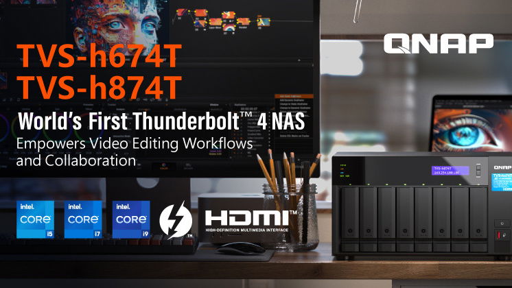 Immagine di QNAP lancia TVS-h674T e TVS-h874T, i primi NAS Thunderbolt 4