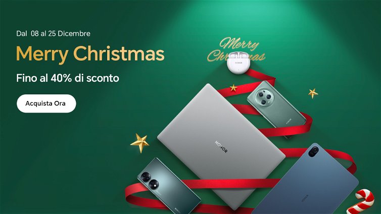 Immagine di Il Natale è ancora più magico grazie a Honor: fino a 400€ di sconto su smartphone, tablet e laptop