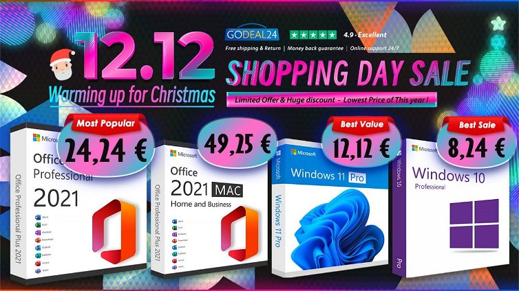 Immagine di Offerte GoDeal24 Double 12: Windows 11 a 10€ e Office 2021 a soli 15€