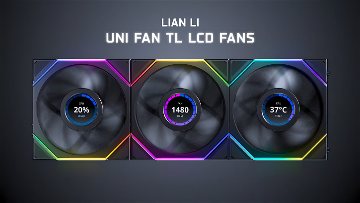 Immagine di Le nuove ventole Lian Li hanno uno schermo da 1,6" e un sacco di RGB