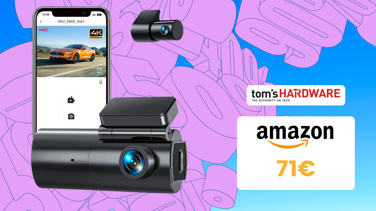 Immagine di Dash cam in doppio sconto su Amazon! -38€