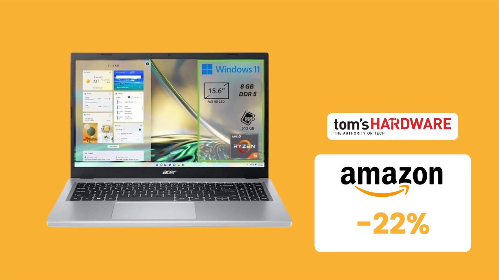 Immagine di Notebook Acer Aspire a meno di 470€ su Amazon