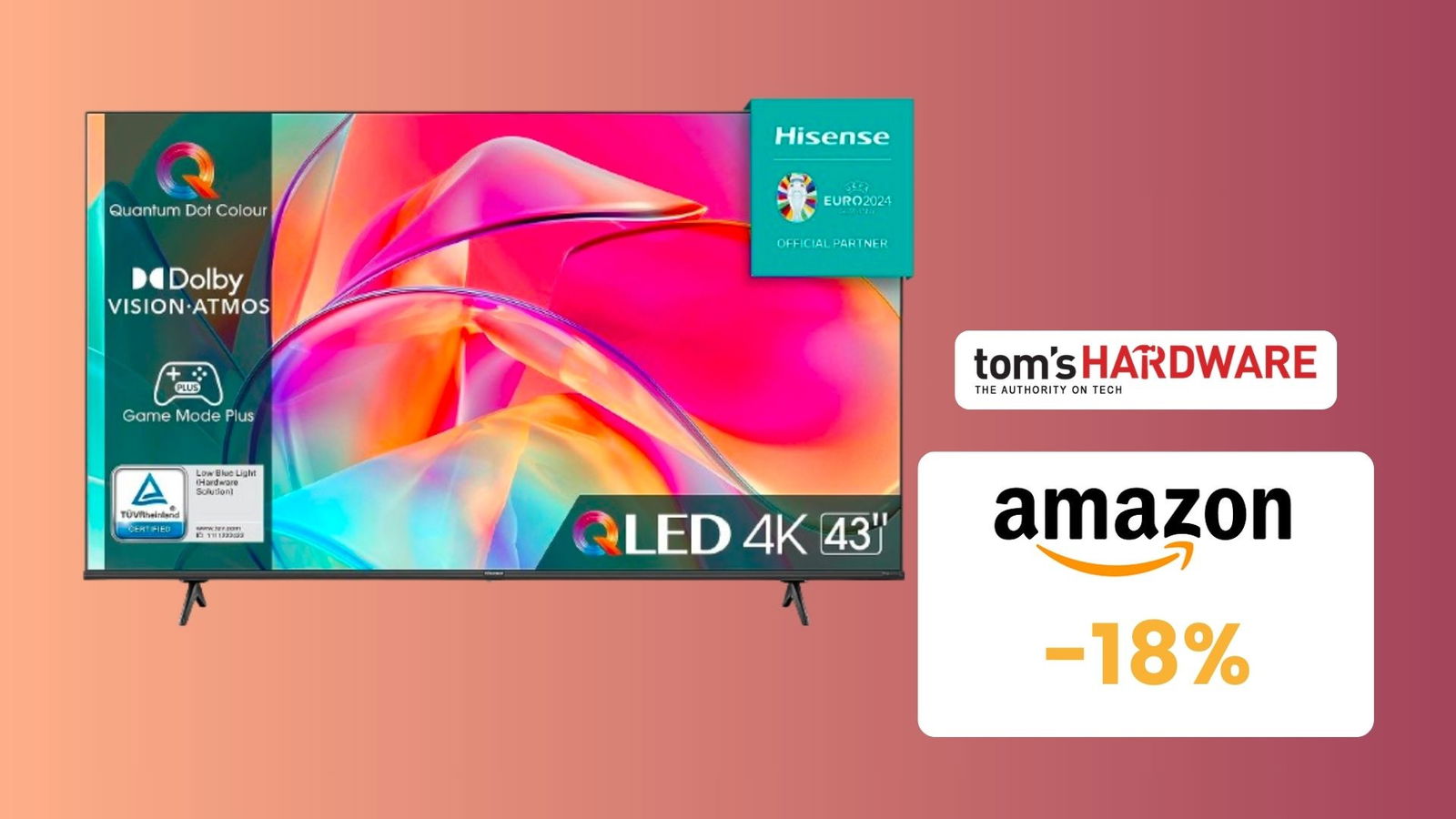 Immagine di Hisense 43'' QLED 4K, CHE PREZZO! Su Amazon risparmi il 18%