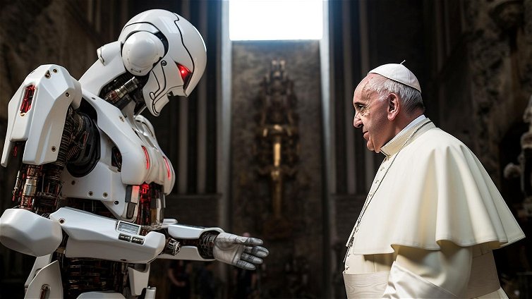 Immagine di Papa Francesco contro le IA: rischiamo di diventare solo dei dati