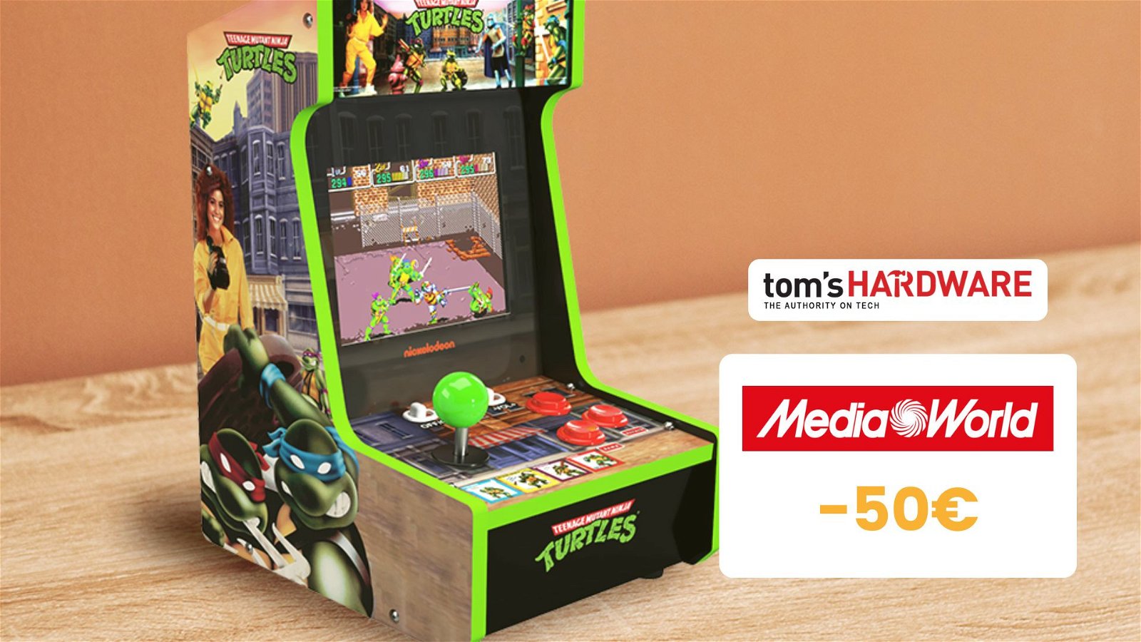 Immagine di Sala giochi a casa con il mini cabinato Ninja Turtle a 199€!