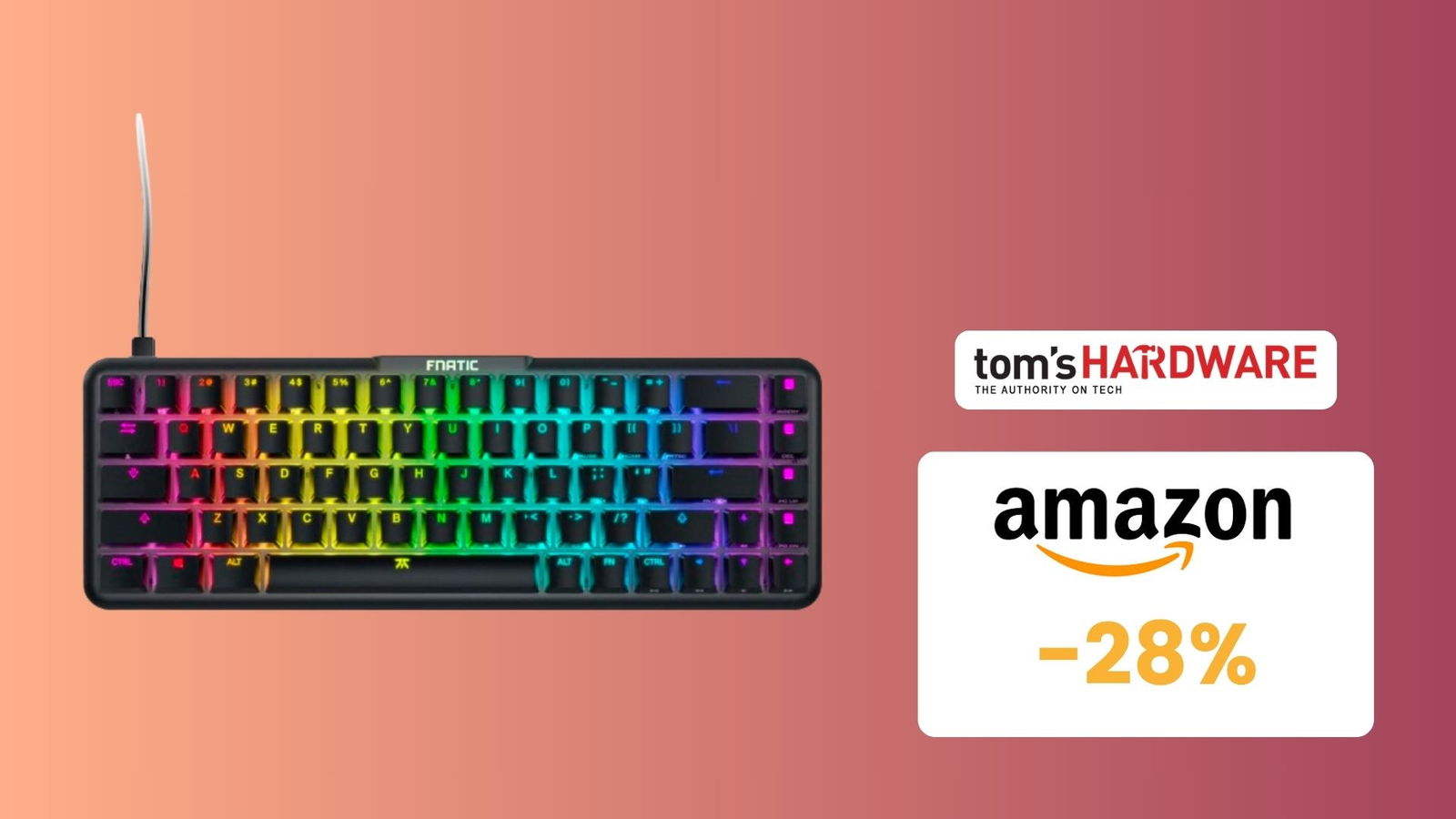 Immagine di Tastiera gaming Fnatic, CHE PREZZO! Su Amazon risparmi il 28%