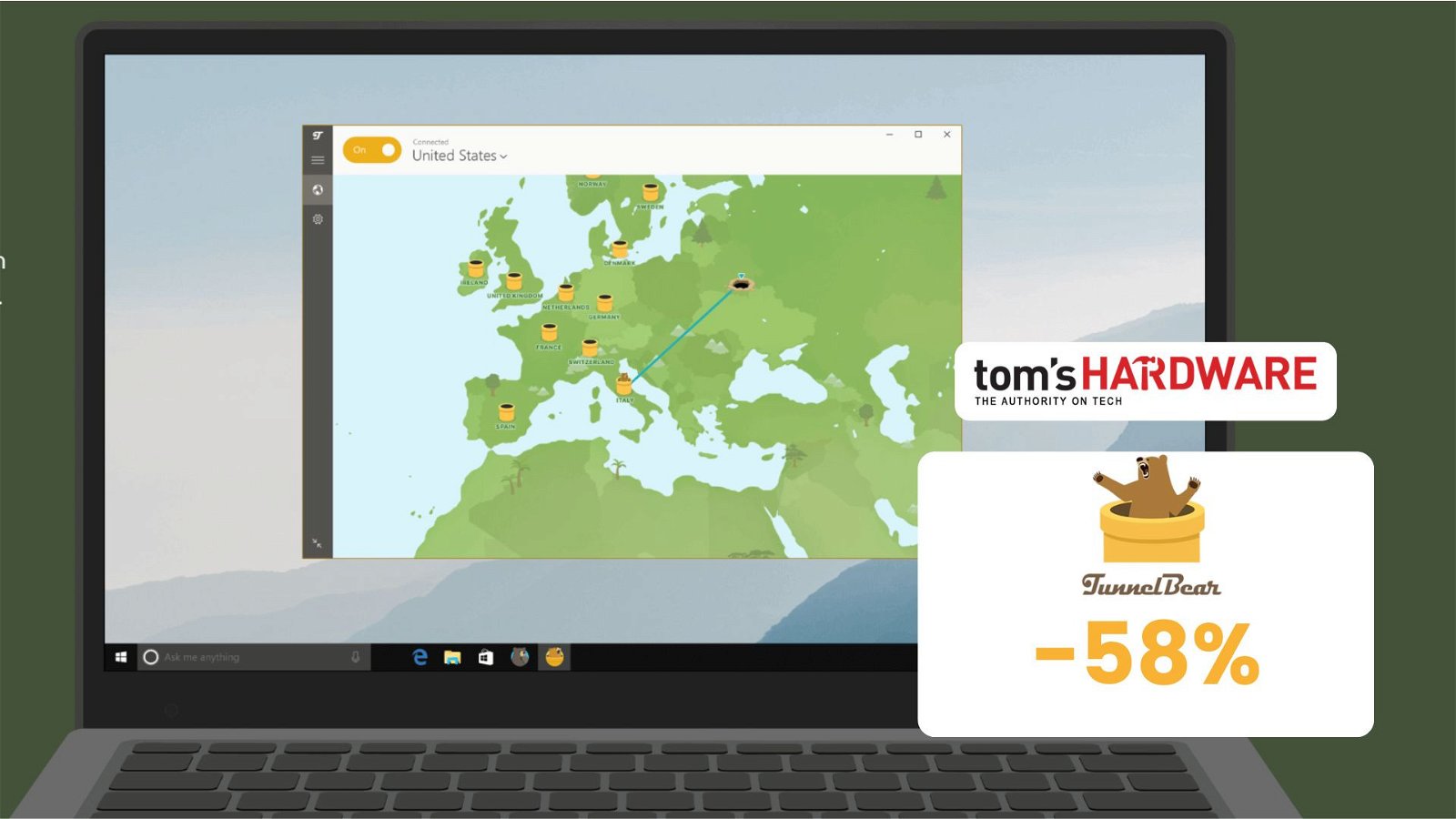 Immagine di Accedi a oltre 5000 server VPN: TunnelBear ora con uno sconto del 58%!