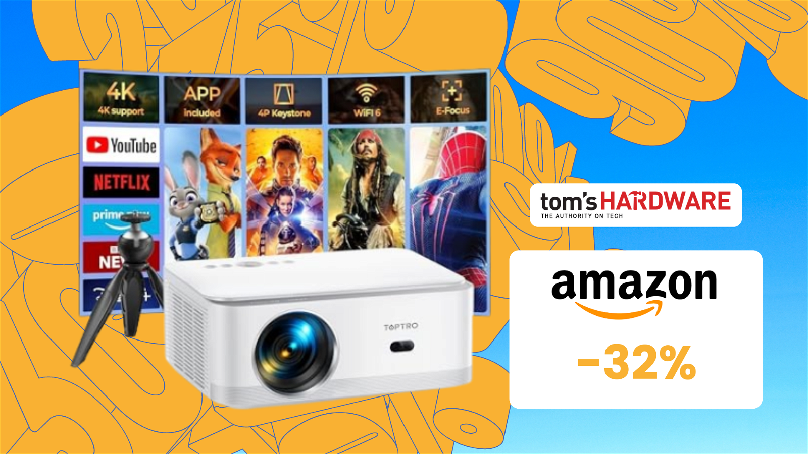Immagine di Un proiettore 4K prezzo BOMBA, si risparmia il 32% su Amazon!