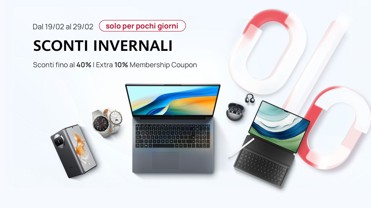 Immagine di Offerte fino al 40% con gli Sconti Invernali di Huawei!