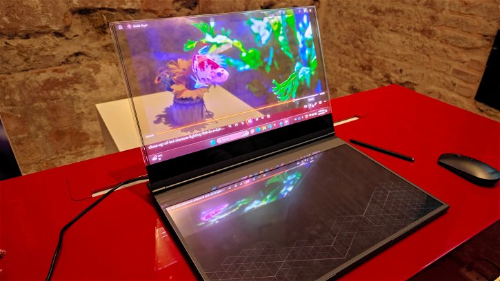 Immagine di Lenovo mostra un portatile con display trasparente, è questo il futuro?