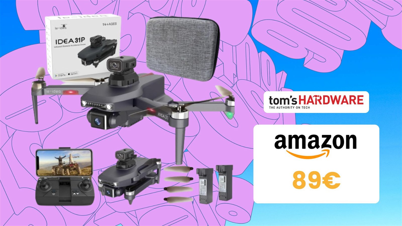 Immagine di Drone con evitamento ostacoli IN OFFERTA! Su Amazon lo paghi 89€!