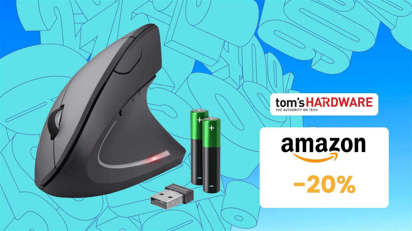 Immagine di Mouse Verticale Wireless Trust, CHE PREZZO! Su Amazon risparmi il 20%!