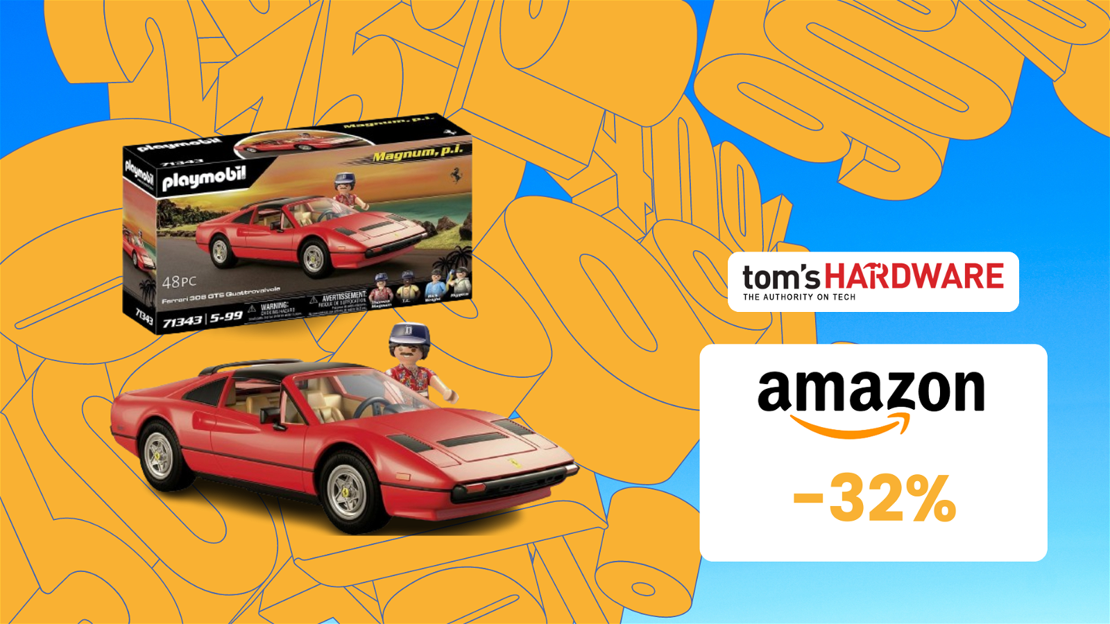 Immagine di BELLISSIMO Magnum P.I. con Ferrari targato Playmobil a soli 51€ su Amazon!