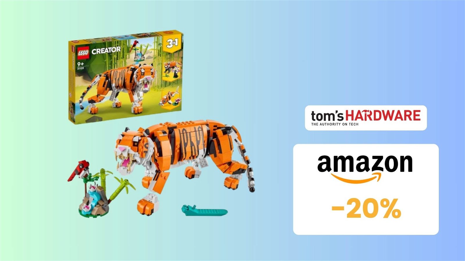 Immagine di Tigre Maestosa LEGO Creator 3 in 1 a SOLI 40€! Su Amazon risparmi il 20%!