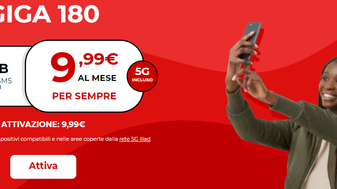 Immagine di 180GB in 5G con Iliad vi costano MENO di 10€ al mese!