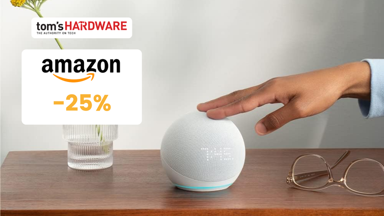 Immagine di Echo Dot con orologio di 5ª gen: imperdibile con questo sconto del 25%!