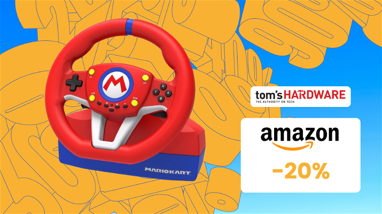 Immagine di Questo stupendo volante a tema Mario Kart è perfetto per divertirsi con i giochi di guida!