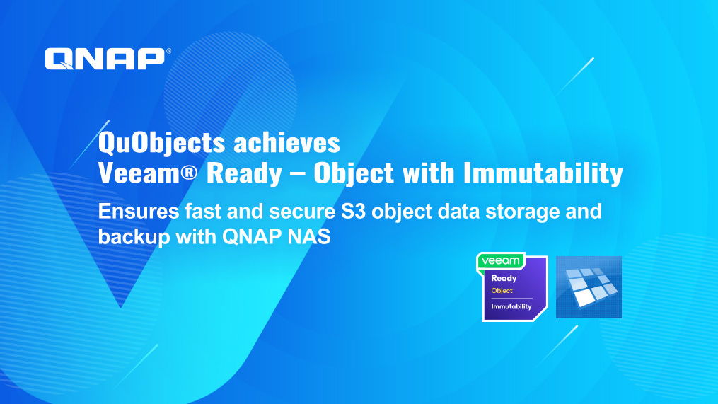 Immagine di QuObjects di QNAP ottiene la certificazione Veeam Ready - Object with Immutability