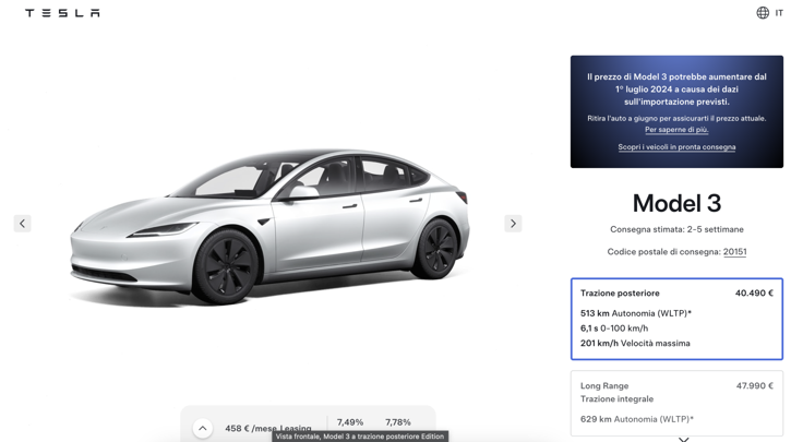 Immagine di Tesla Model 3 più cara da inizio luglio? Forse, e la colpa è dei dazi