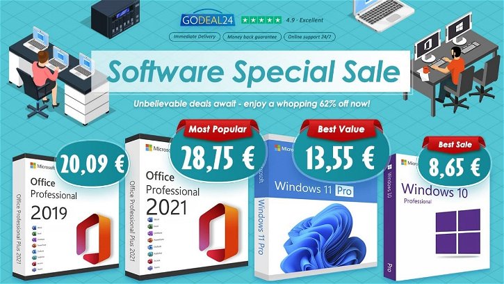 Immagine di Sbloccate tutte le potenzialità di Windows 11 a soli 10€, c'è anche Office a 17€