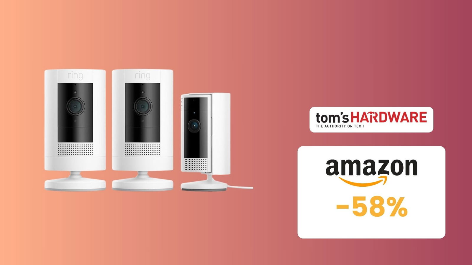 Immagine di Prime Day IN ANTICIPO: il set di 3 videocamere Ring oggi COSTA LA METÀ! (-58%)