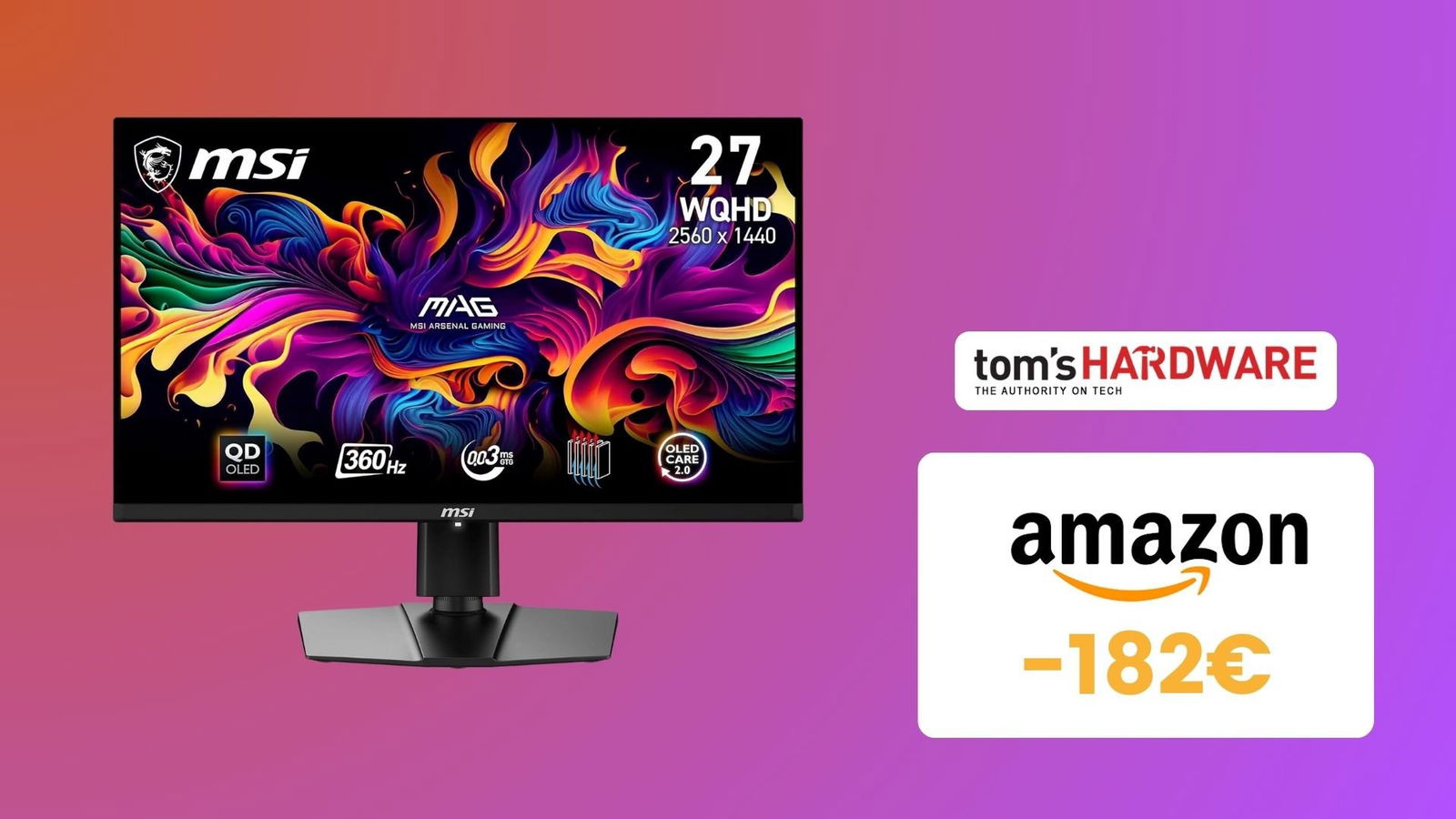 Immagine di Pre-ordinalo in SCONTO: monitor da gaming MSI ASSURDO con 360Hz e QD-OLED! (-182€)