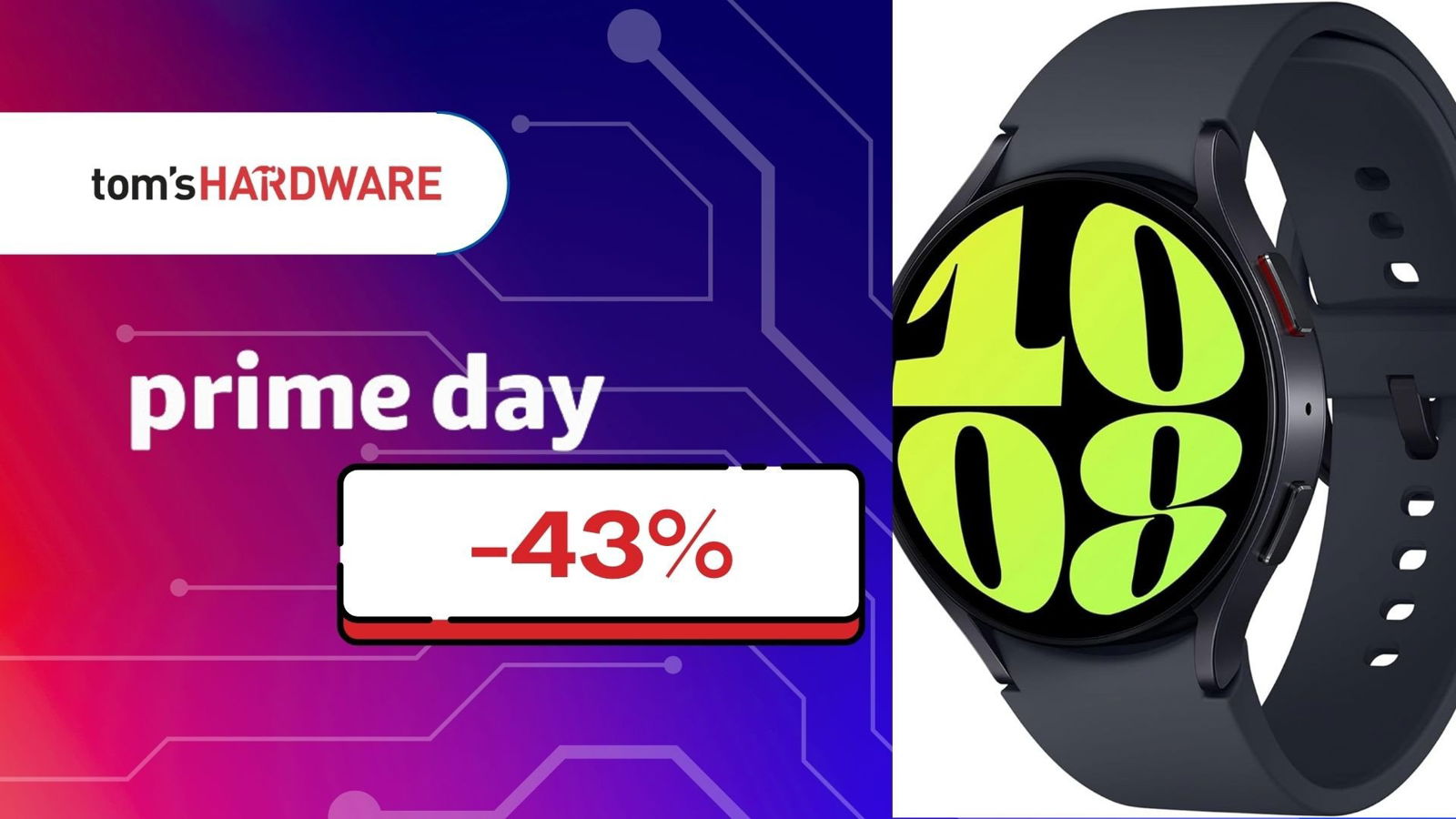 Immagine di Samsung Galaxy Watch6 da 44mm CROLLA al MINIMO per il Prime Day! (-43%)