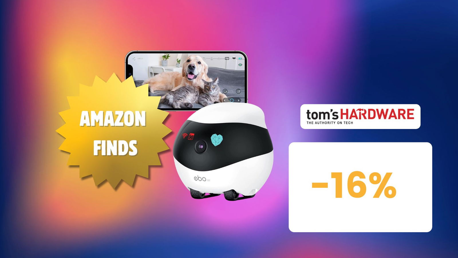 Immagine di Amazon Finds: telecamera Enabot EBO SE per i tuoi animali domestici a soli 79€!