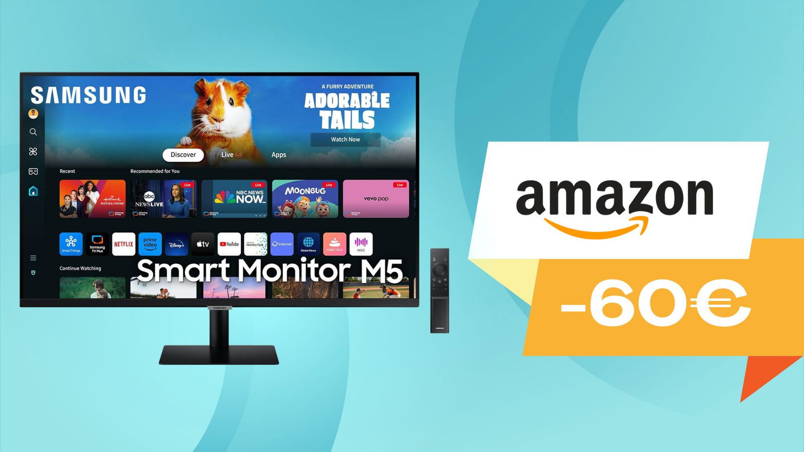 Immagine di Versatilità senza precedenti con lo Smart monitor Samsung M5, ora al MINIMO STORICO!