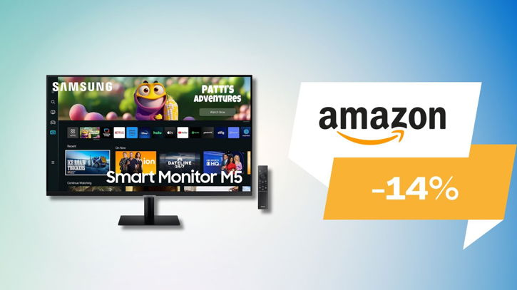 Immagine di Intrattenimento e lavoro con un solo acquisto? Possibile con Samsung Smart Monitor M5 da 32" a 179€!
