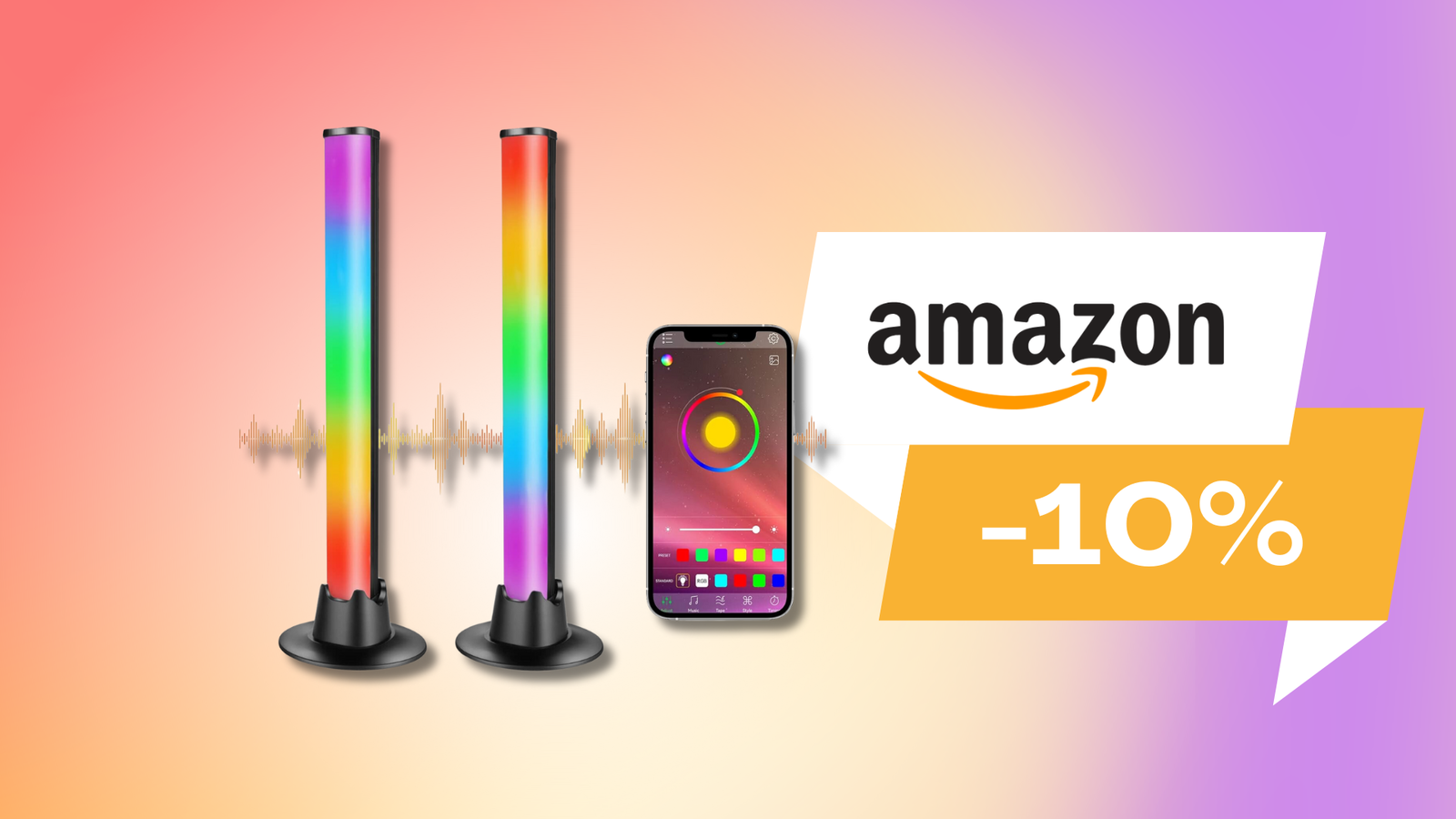 Immagine di Casa vostra come in discoteca? Solo con la Smart Lightbar CheDux in OFFERTA a soli 27€!