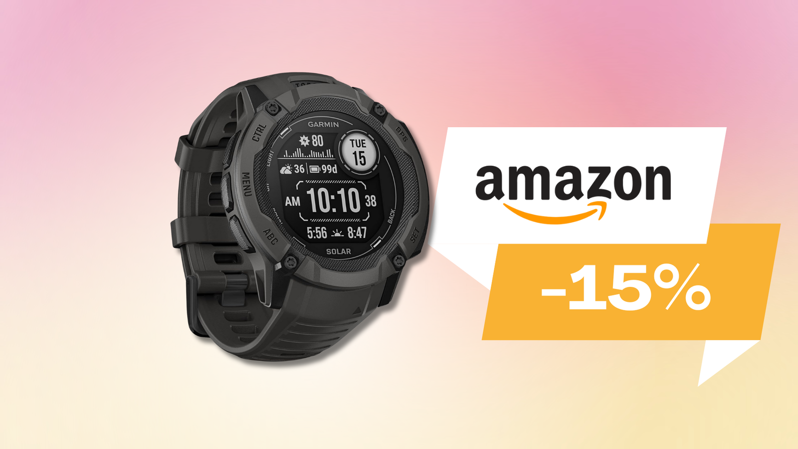 Immagine di Perfetto anche per gli sport estremi: Garmin Instinct 2X Solar in sconto del 15%