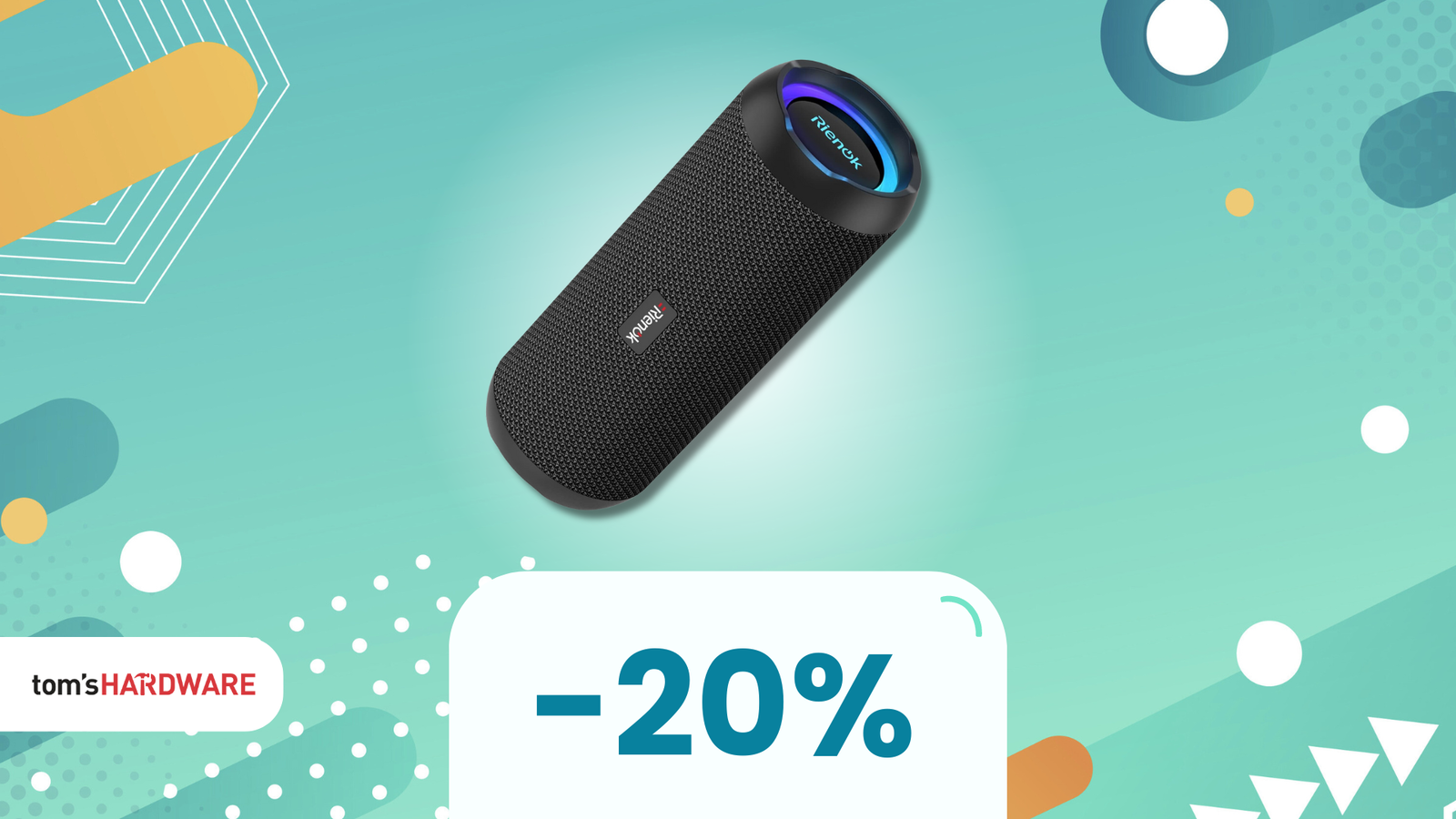 Immagine di RIENOK Cassa Bluetooth in sconto del 20%! Impermeabile e Potente a un prezzo TOP