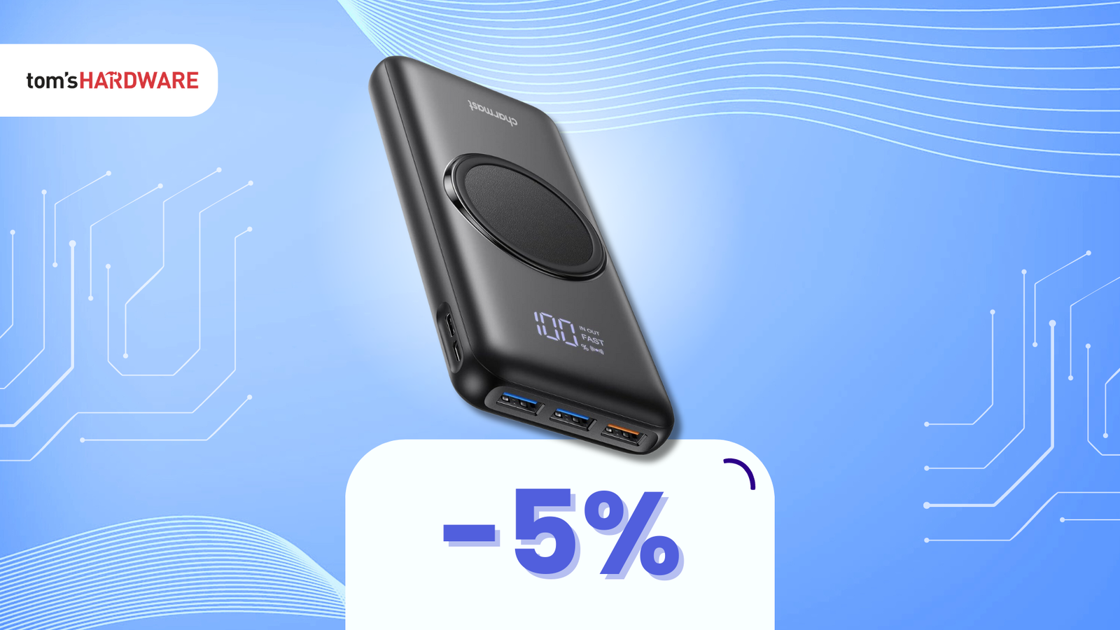 Immagine di Charmast Power Bank Wireless a solo 24€! Perfetta da portare in viaggio