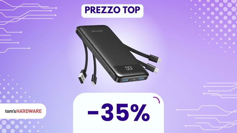 Immagine di Un solo powerbank per caricarli tutti: in SCONTO il modello con i cavi incorporati! (-35%)