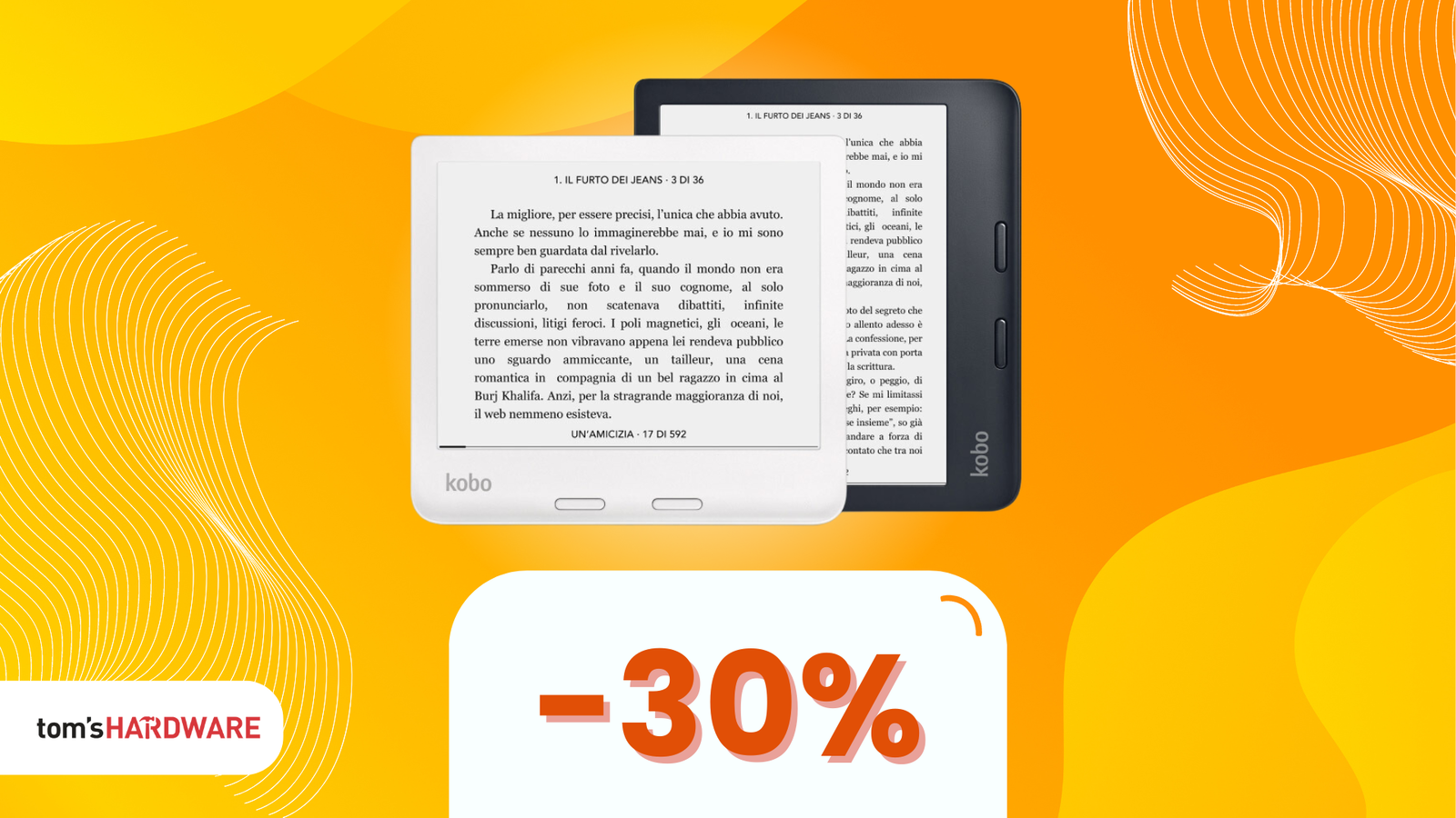 Immagine di Leggi anche in acqua con il Rakuten Kobo Libra 2 in sconto del 30%!