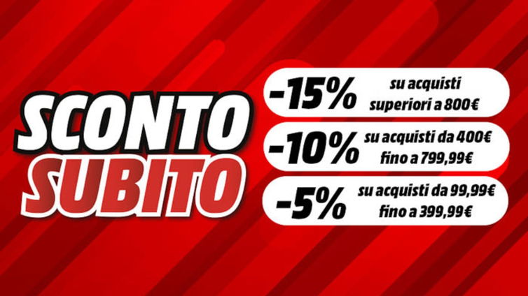 Immagine di Acquista online da Mediaworld e ricevi un extra sconto fino al 15%!