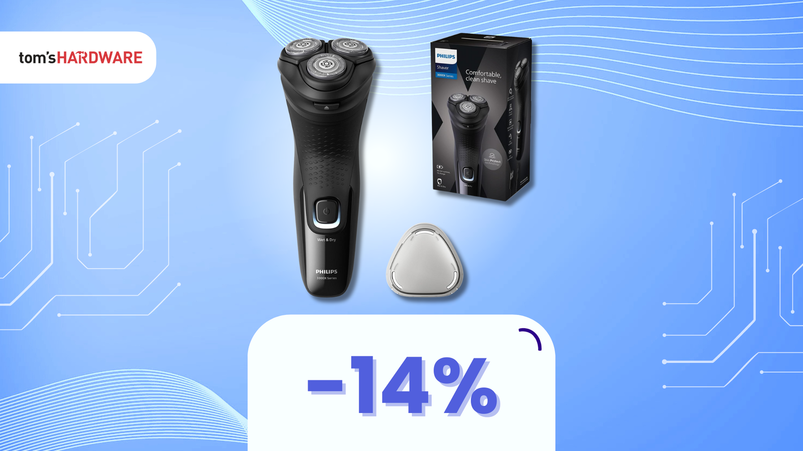 Immagine di Barba perfetta col rasoio Philips serie 3000x a un prezzo SHOCK! (43€)