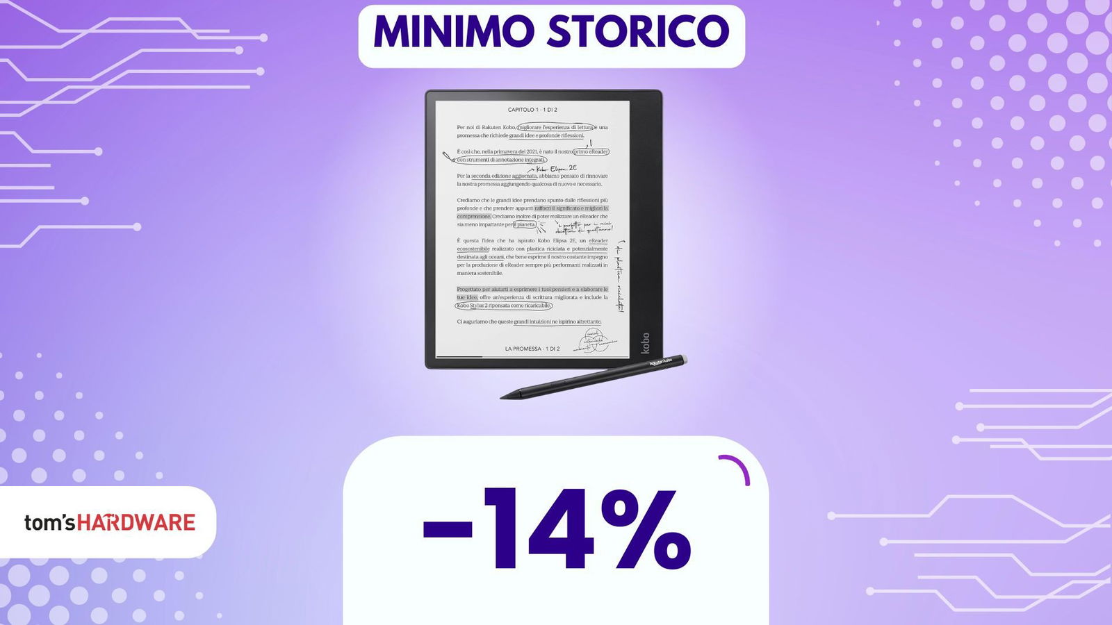 Immagine di Porta fino a 24.000 libri OVUNQUE con il Kobo Elipsa 2E, ora al MINIMO STORICO!