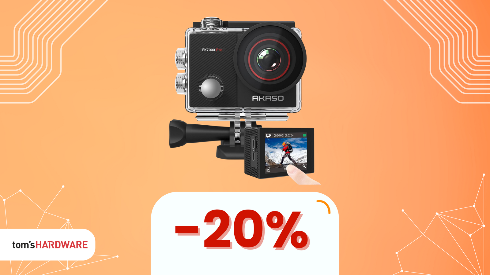 Immagine di SUPER sconto sull'action cam AKASO EK7000! (-20%)