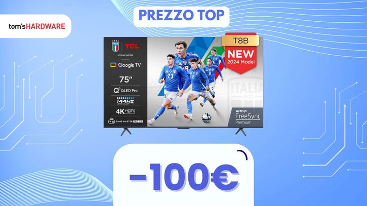 Immagine di Risparmia 100€ su questa COLOSSALE TV da 75" con QLED e 144Hz!