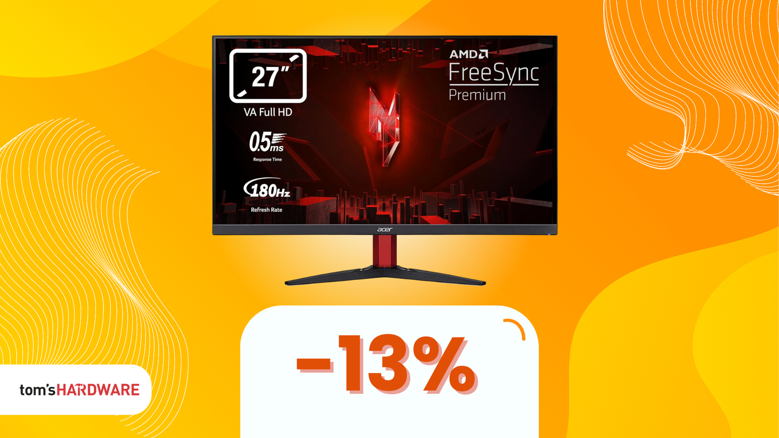 Immagine di Gioca al meglio con il monitor Acer Nitro 27" a soli 139€!