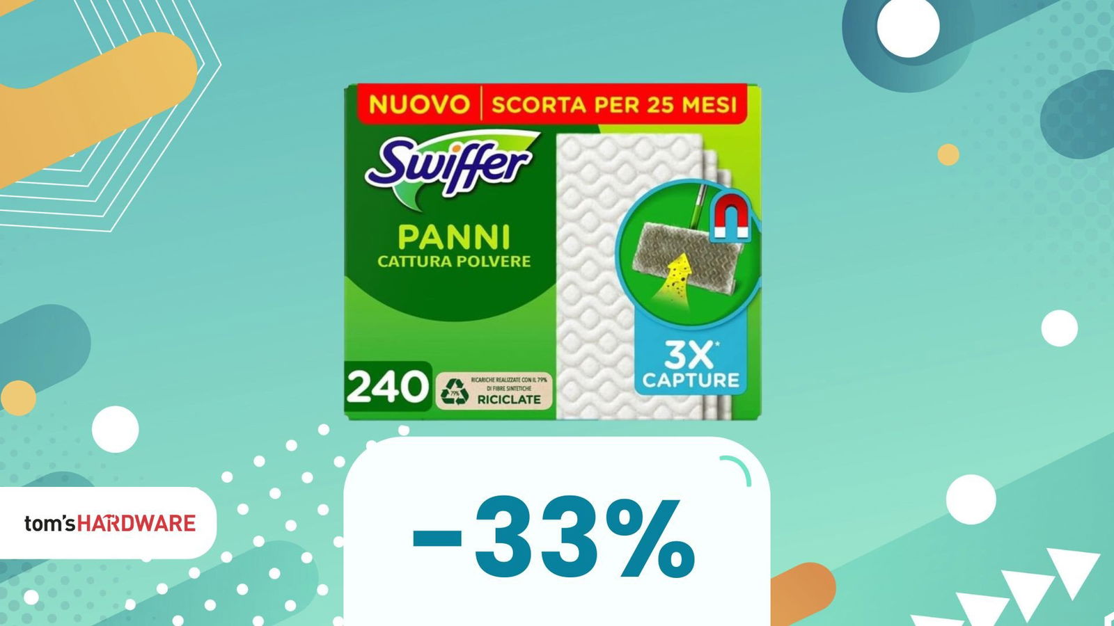 Immagine di Polvere che vola via? Blocca tutto con Swiffer! 240 panni a meno di 30€