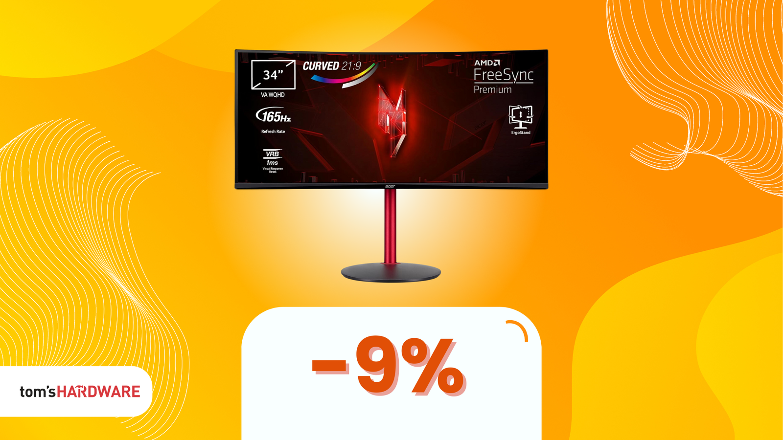 Immagine di Monitor Curvo Acer Nitro XZ342 a soli 300€! Migliorate il vostro setup gaming al MINIMO storico