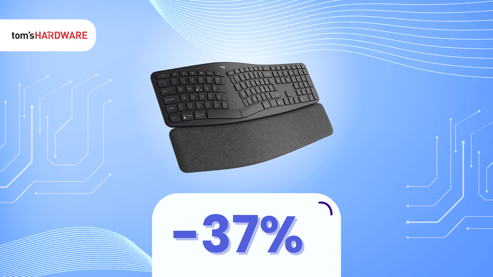 Immagine di Logitech ERGO K860 a solo 92€! Comfort senza pari per i tuoi polsi