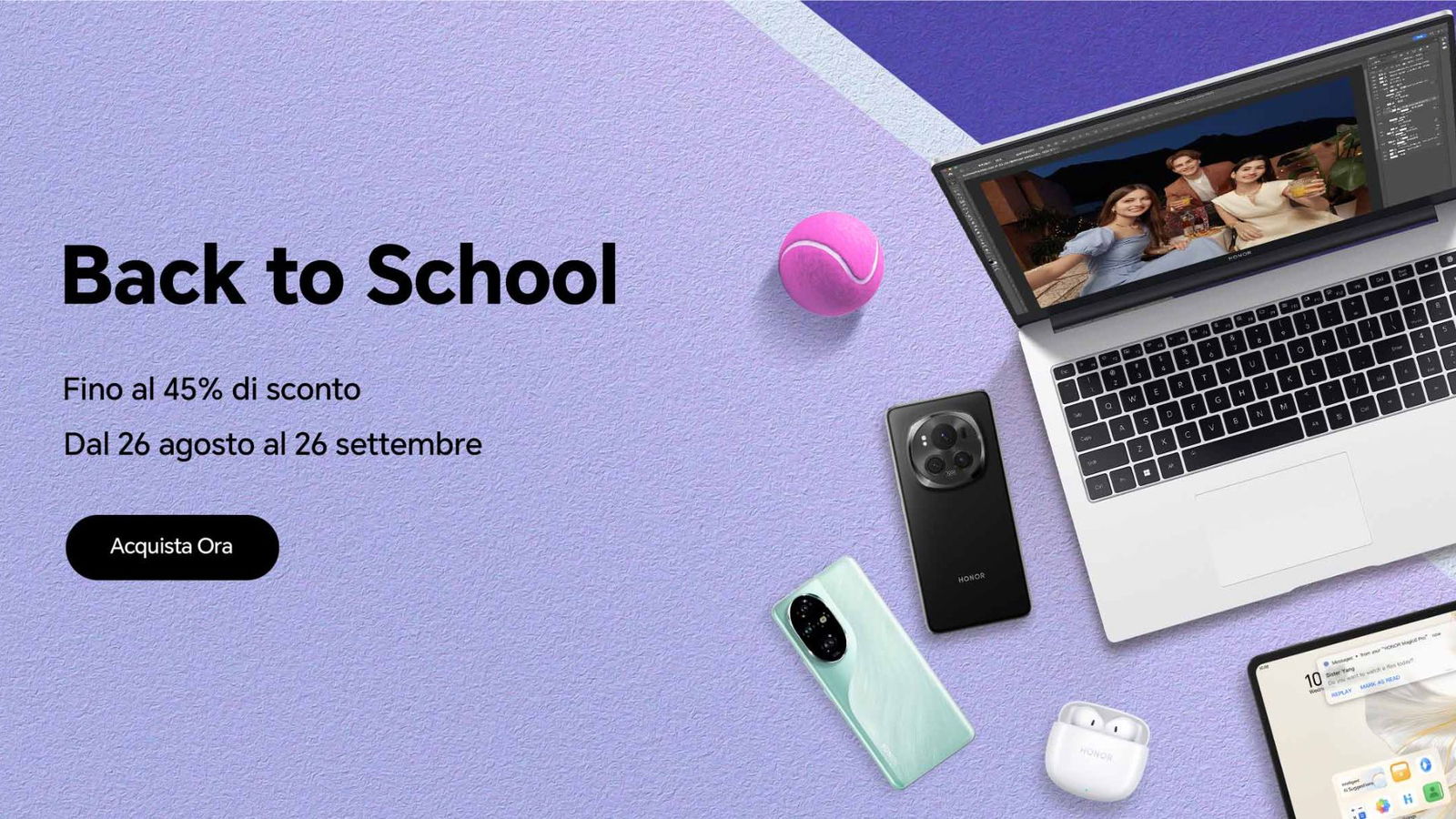 Immagine di Back to School HONOR: smartphone e tablet a prezzi IMPERIBILI!